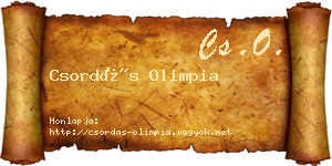 Csordás Olimpia névjegykártya