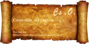 Csordás Olimpia névjegykártya